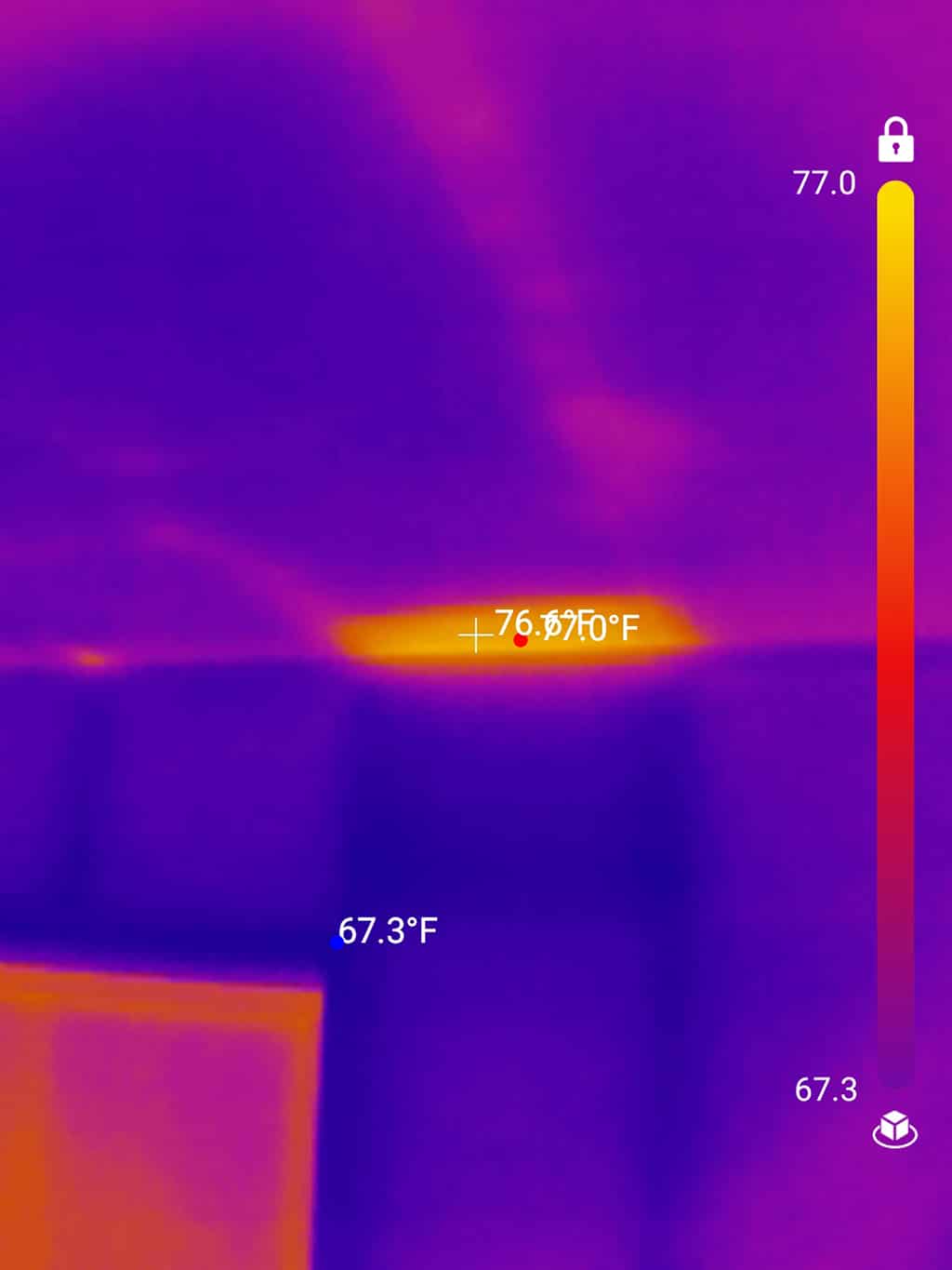 Another blown back insulation by soffit.